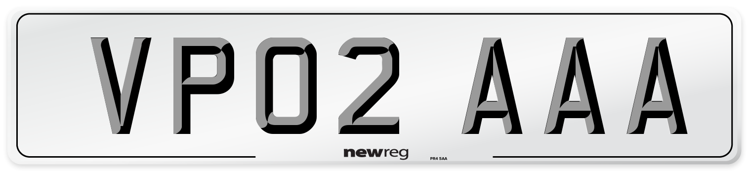 VP02 AAA Number Plate from New Reg